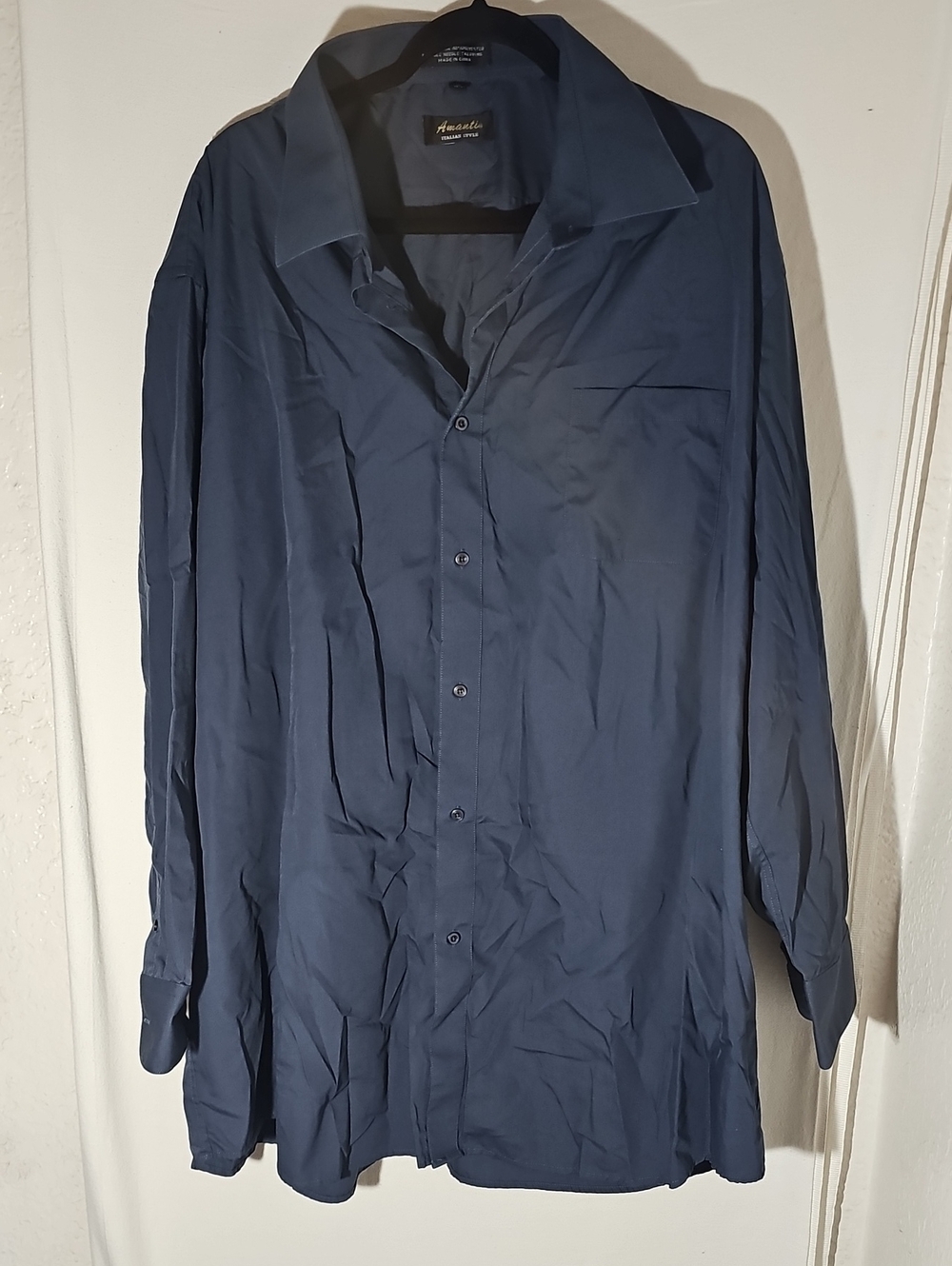 Men's Navy Long-Sleeve Dress Shirt by Arantelli